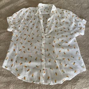 Express Pineapple Boxy Blouse S